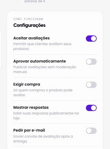 Defina as regras de moderação