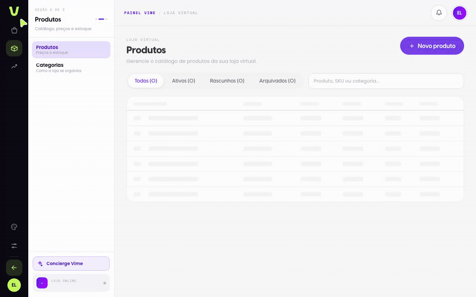 Vincule os produtos