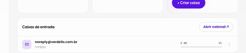 Caixas de entrada e webmail