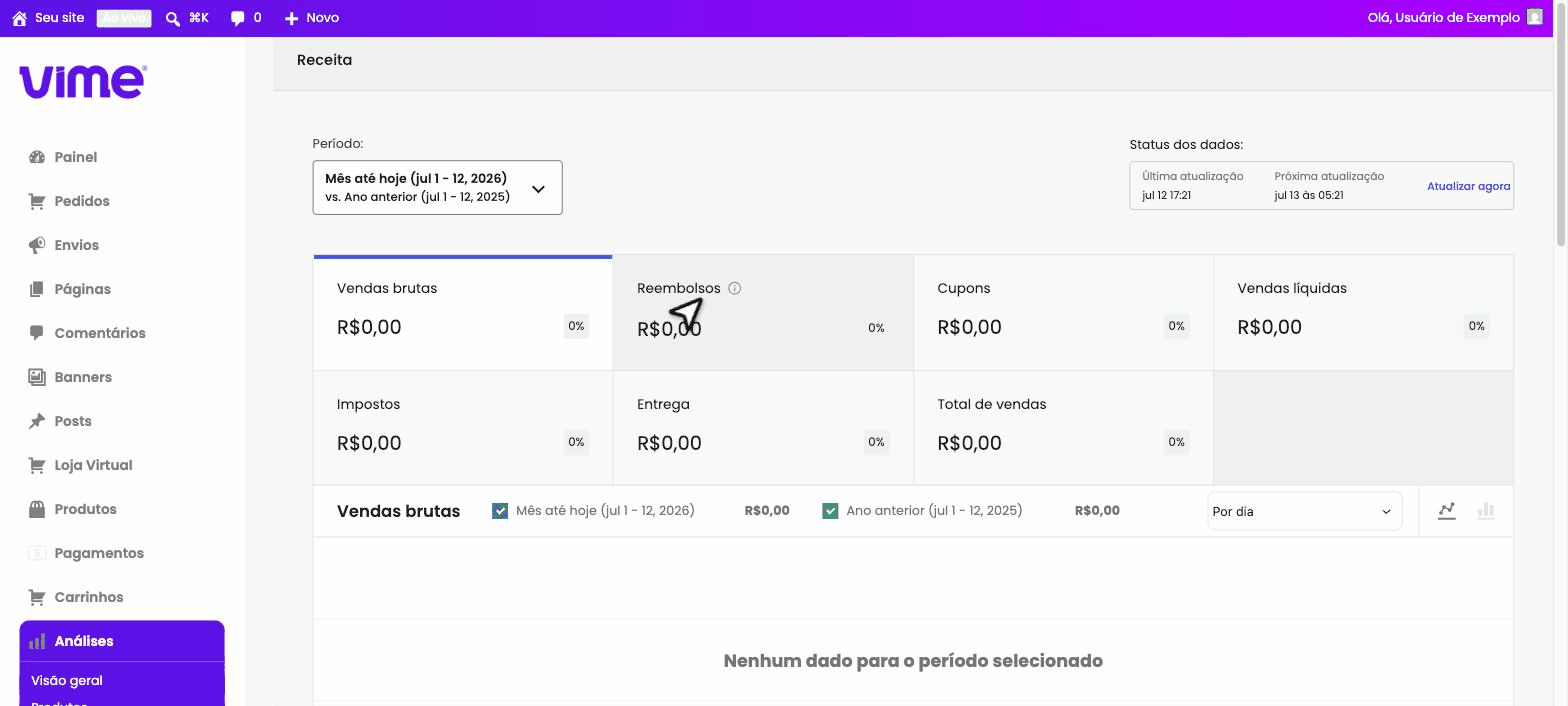 Consultar vendas e faturamento