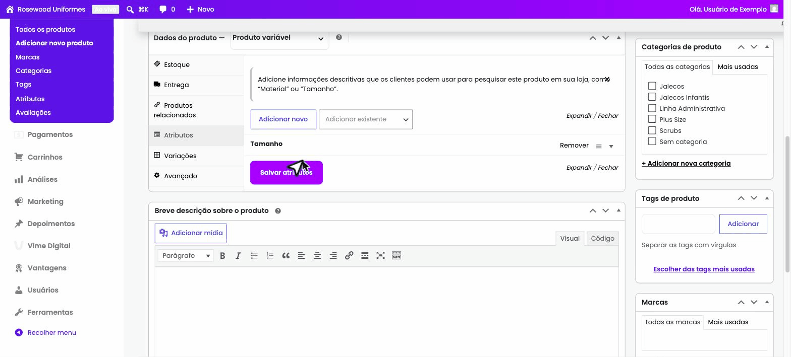 Gerar variações e definir preços
