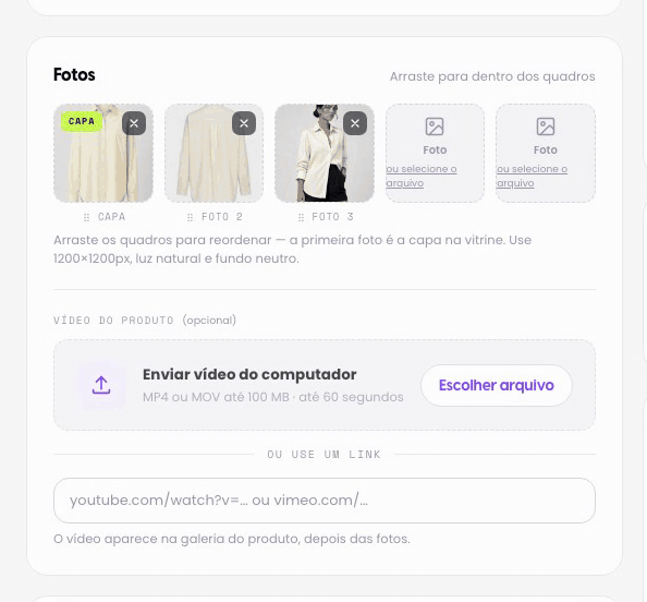 Aplique o atributo e gere as combinações