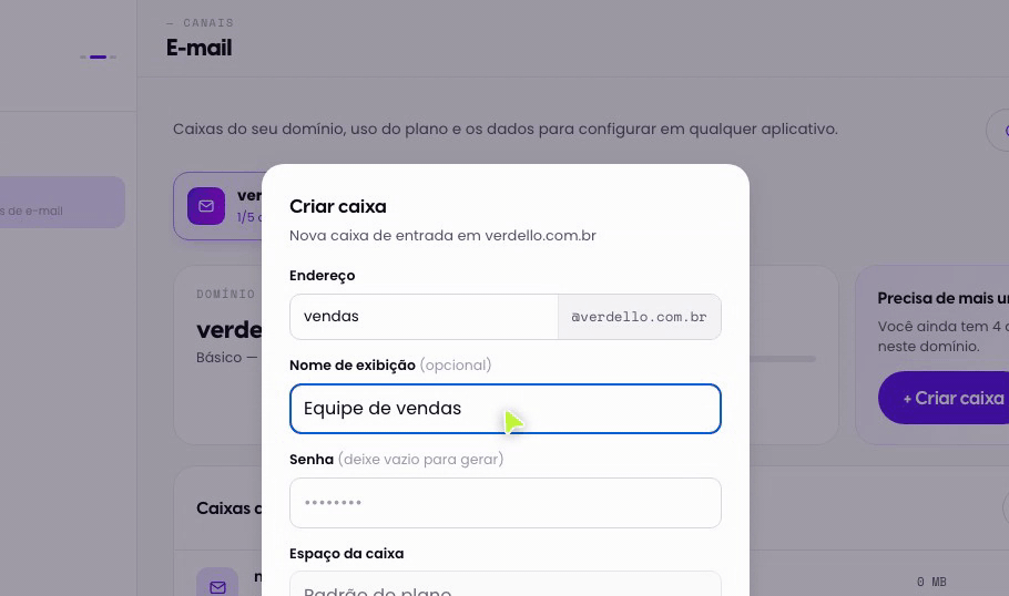 Crie (ou cancele)