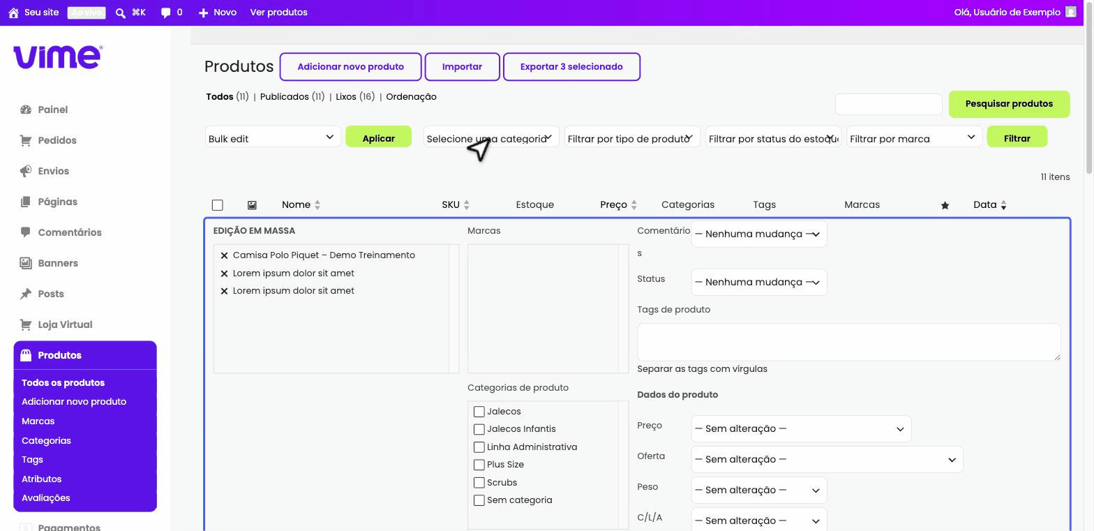 Importar e atualizar produtos por planilha (CSV)